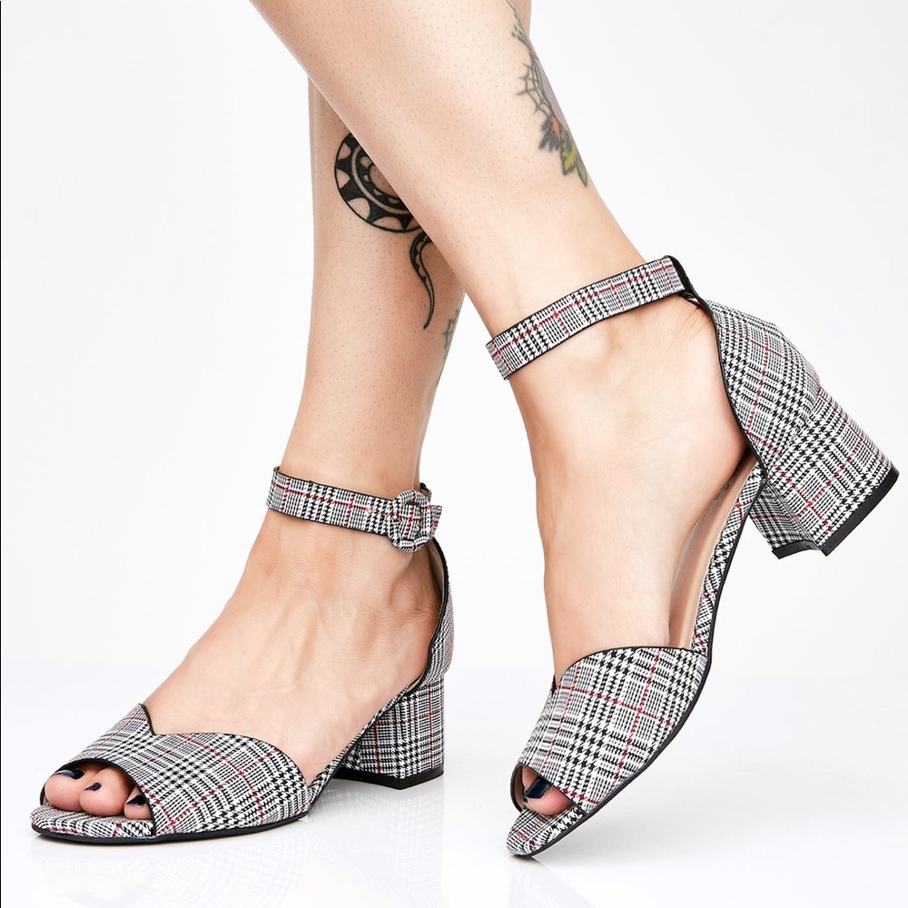 90s Taking Calls Block Adjustable Strap Heels
